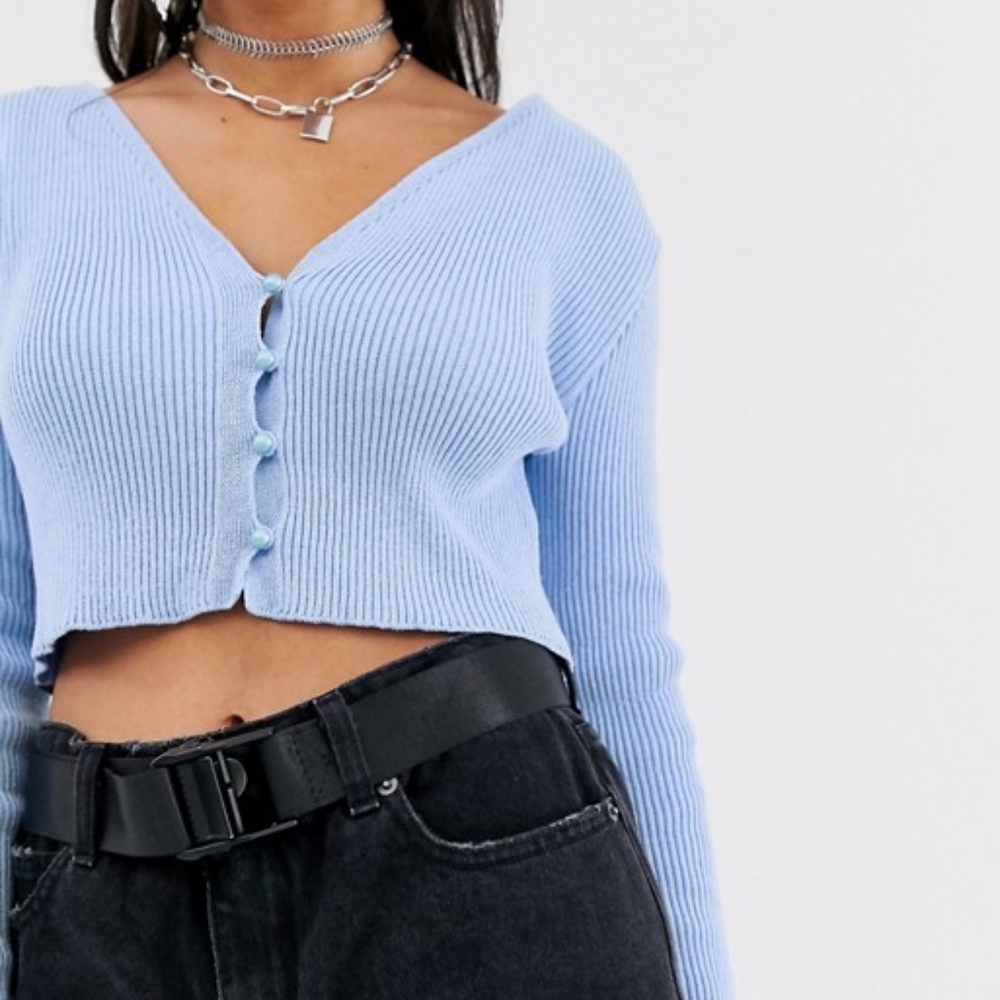 ASOS Button Front Cropped Cardigan
